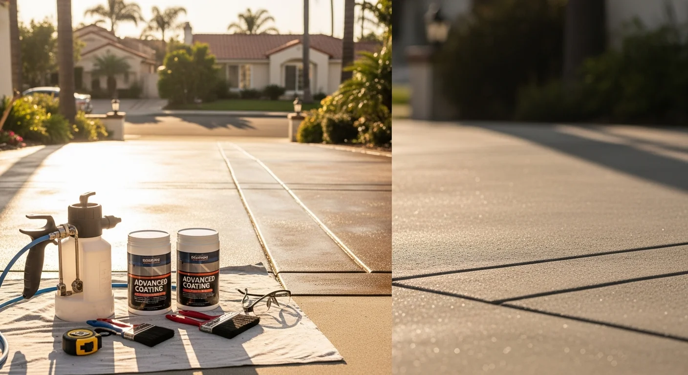 Exterior wood and concrete surface coating application